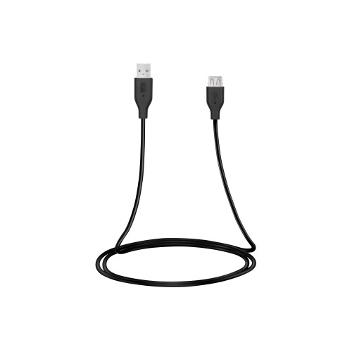 Кабель 2E USB-A > USB-AF заряджання/синхронізації 1.8м, чорний