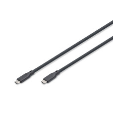 Кабель DIGITUS USB-C > USB-C заряджання/синхронізації, USB4 2.0, 80G, 240W, 16K, силіконовий, 0.5м, чорний