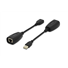 Подовжувач DIGITUS USB, USB1.1, для використання з кабелем Cat5/5e/6 UTP, STP або SFT, до 45 м, чорний