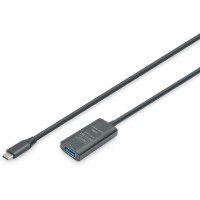 Подовжувач DIGITUS USB 3.2 Gen1 Active Cable 5G, C/M-A/F, 5м, чорний