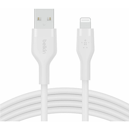 Кабель USB-A > Lightning подзарядка/синхронизация Belkin 1м, силиконовый с клипсой, белый