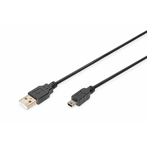 Кабель DIGITUS USB-A > USB-mini B синхронізації, 3.0 m, чорний