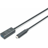 Удлинитель DIGITUS USB 3.2 Gen2 Active Cable 10G, C/M-A/F, 5м, черный