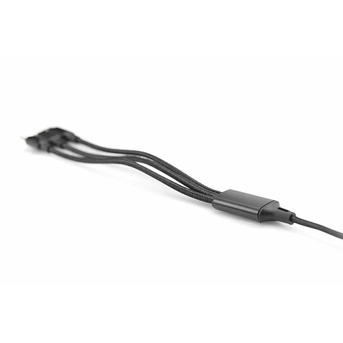 Кабель DIGITUS USB-A > Lightning/USB-С/micro USB, мультизарядный 3-в-1, зарядка/синхронизация 1м, черный