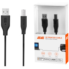 Кабель 2E USB-A > USB-B (AM/BM) синхронізації 1.8м, чорний