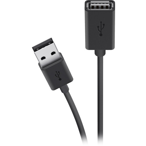 Кабель Belkin USB-A > USB-AF заряджання/синхронізації 1.8м, чорний