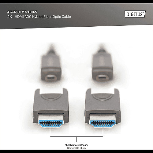 Кабель DIGITUS HDMI (M/M), 4K, AOC, 10м, чорний