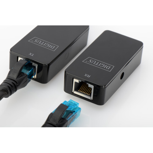 Подовжувач DIGITUS USB, USB 2.0, для використання з кабелем Cat5/5e/6 UTP, STP або SFT, до 50 м, чорний