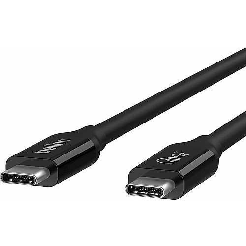 Кабель USB-C > USB-C зарядка/синхронизация Belkin 0.8м, 100Вт, Type-C, USB4, 40Гбс, черный