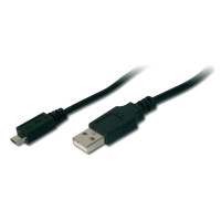 Кабель DIGITUS USB-A > micro USB заряджання/синхронізації, 1.8м, чорний