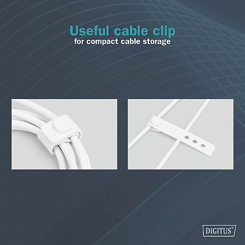 Кабель DIGITUS USB-C > USB-C зарядка/синхронизация, USB 2.0, 60W, силиконовый, 2м, белый
