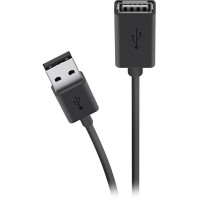 Кабель Belkin USB-A > USB-AF заряджання/синхронізації 1.8м, чорний