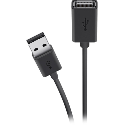 Кабель Belkin USB-A > USB-AF заряджання/синхронізації 1.8м, чорний