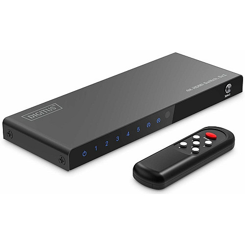 Видеокоммутатор DIGITUS UHD HDMI (INx5 – OUTx1), 4K
