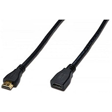 Кабель DIGITUS HDMI (M/F), High speed/Ethernet, 3м, чорний