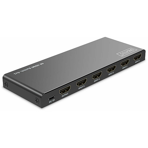 Видеокоммутатор DIGITUS UHD HDMI (INx5 – OUTx1), 4K