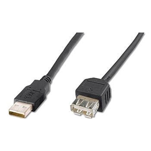 Кабель DIGITUS USB-A (M/F) зарядка/синхронизация, 1.8м, черный