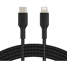 Кабель USB-C > Lightning заряджання/синхронізації Belkin 1м, 30Вт, Type-C, плетений, чорний