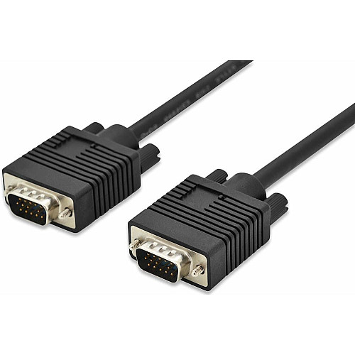 Кабель DIGITUS VGA, M/M, 2х феррит, 3м, черный
