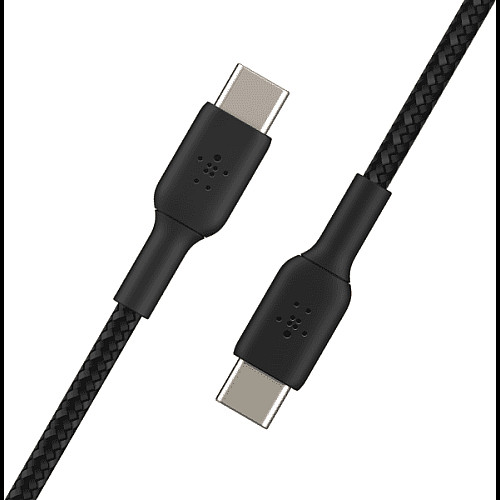 Кабель USB-C > USB-C зарядка/синхронизация Belkin 1м, 60Вт, Type-C, плетеный, черный