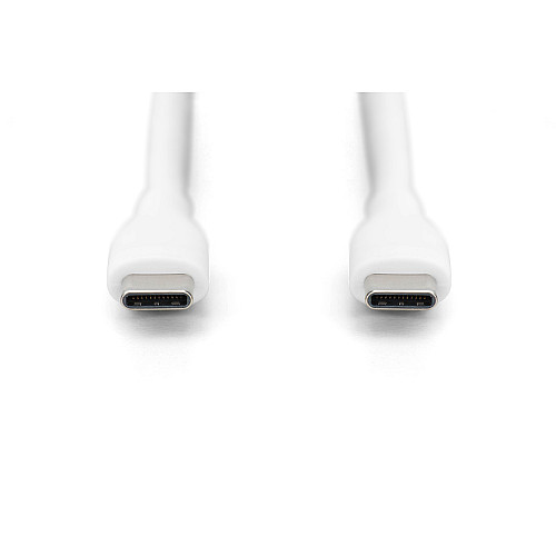 Кабель DIGITUS USB-C > USB-C зарядка/синхронизация, USB 2.0, 60W, силиконовый, 2м, белый