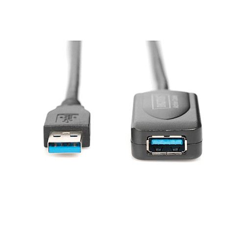 Подовжувач DIGITUS USB 3.0 Active Cable, A/M-A/F, 5м, чорний