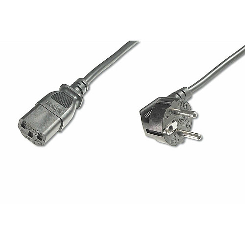 Кабель питания DIGITUS Schuko 90/M - C13/F, 0.75м, черный