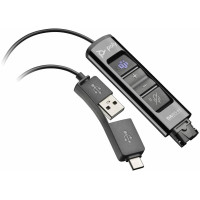 Перехідник Poly DA85-M USB > QD з вбудованим пультом керування для гарнітур EncorePro, USB-A, USB-C, Microsoft Teams, чорний