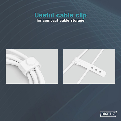 Кабель DIGITUS USB-A > USB-C зарядка/синхронизация, USB 2.0, 60W, силиконовый, 2м, белый