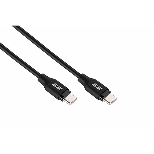 Кабель USB-C > USB-C заряджання/синхронізації 2E 1м, 60Вт Type-C, Glow, чорний