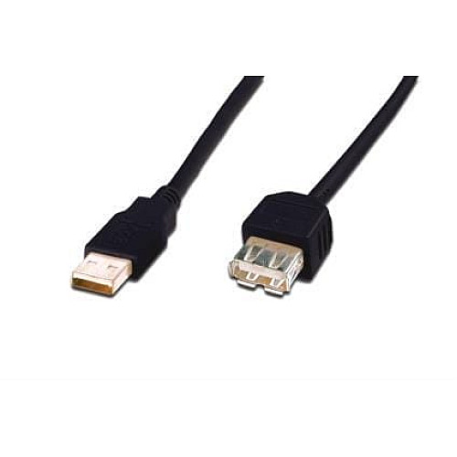 Кабель DIGITUS USB-A (M/F) зарядка/синхронизация, 5м, черный