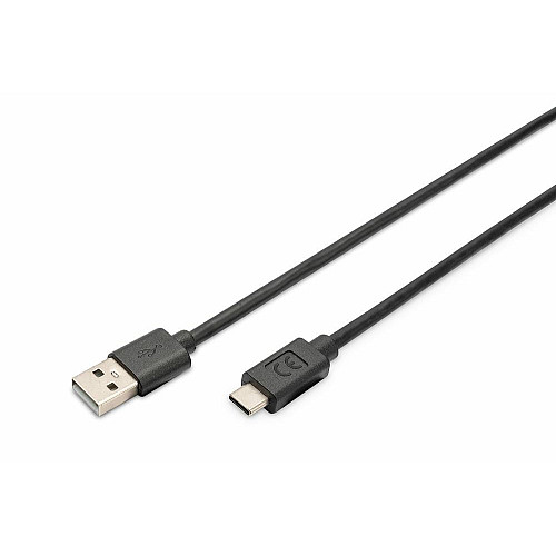 Кабель DIGITUS USB-A > USB-C заряджання/синхронізації, USB 2.0, M/M, 3м, чорний