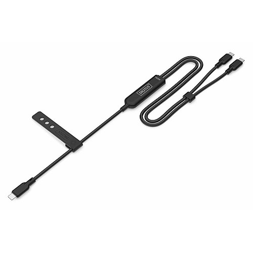 Кабель DIGITUS USB-C > 2xUSB-C зарядка/синхронизация, USB 2.0, 140W, 1.8м, черный