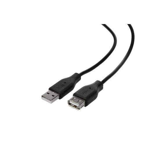 Кабель 2E USB-A > USB-AF заряджання/синхронізації 1.8м, чорний