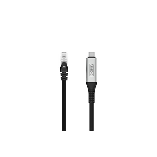 Кабель DIGITUS Ethernet USB-C - RJ45 CAT 6A S/FTP, 1 Gbit/s, 2m, LSZH