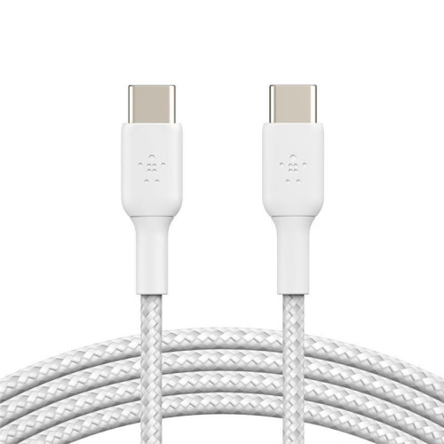 Кабель Belkin USB-C > USB-C заряджання/синхронізації 60Вт PD, 1м, плетений, білий