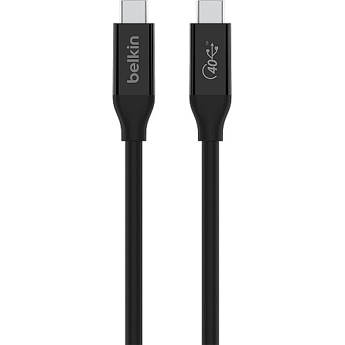 Кабель USB-C > USB-C зарядка/синхронизация Belkin 0.8м, 100Вт, Type-C, USB4, 40Гбс, черный
