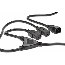 Кабель живлення DIGITUS C14 > 2xC13, 1.7м, чорний