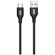 Кабель USB-A > USB-C заряджання/синхронізації 2E 1м, Type-C, Glow, чорний