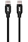 Кабель USB-C > USB-C заряджання/синхронізації 2E 1м, 60Вт Type-C, Glow, чорний