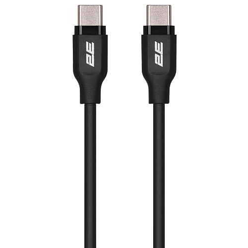Кабель USB-C > USB-C заряджання/синхронізації 2E 1м, 60Вт Type-C, Glow, чорний