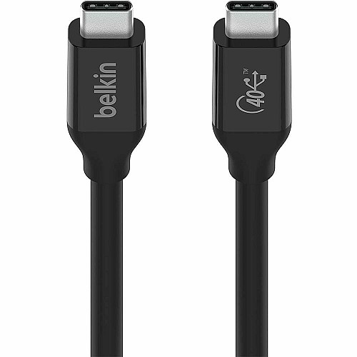Кабель USB-C > USB-C зарядка/синхронизация Belkin 0.8м, 100Вт, Type-C, USB4, 40Гбс, черный