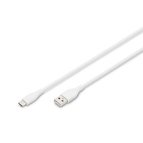 Кабель DIGITUS USB-A > USB-C зарядка/синхронизация, USB 2.0, 60W, силиконовый, 1м, белый