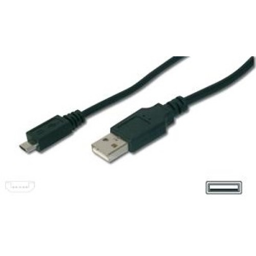 Кабель DIGITUS USB 2.0 (AM/micro B) 1м, чорний