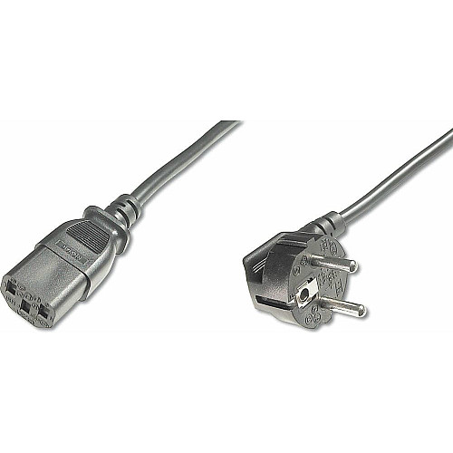 Кабель питания DIGITUS Schuko 90/M - C13/F, 5м, черный