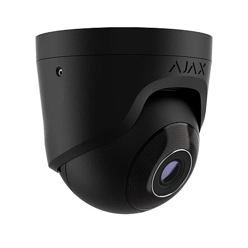 IP-камера проводная Ajax TurretCam, 5мп, 4мм, Poe, True WDR, IP 65, ИК 35м, аудио, угол обзора 75°до 85°, купольная, черная