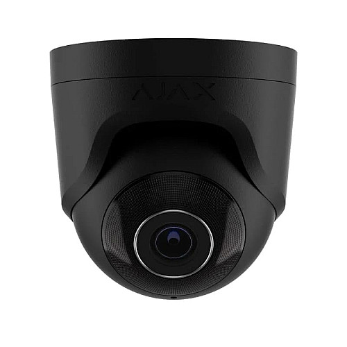IP-камера проводная Ajax TurretCam, 5мп, 4мм, Poe, True WDR, IP 65, ИК 35м, аудио, угол обзора 75°до 85°, купольная, черная
