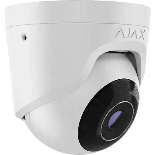 IP-камера проводная Ajax TurretCam, 8мп, 2.8мм, Poe, True WDR, IP 65, ИК 35м, аудио, угол обзора 100° до 110°, купольная, белая