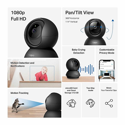 IP-Камера TP-LINK Tapo C201 FHD N300 microSD motion detection