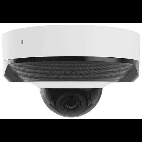 IP-камера проводная Ajax DomeCam Mini, 5мп, 2.8мм, Poe, True WDR, IP 65, ИК 30м, аудио, угол обзора 100° до 110°, мини купольная, белая